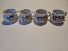 Vintage Dat'l Do-It Inc SOUP BOWLS MUGS CUPS With RECIPES Set Of 4 EUC picture