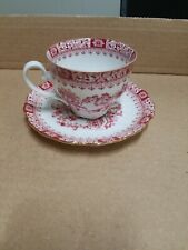 Seltman Weiden Porcelain Tea Cup & Saucer/qualitats porzellan 2 maroon and white picture