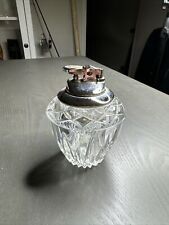 Vintage Crystal Cut Glass Gas Table Lighter Japan picture