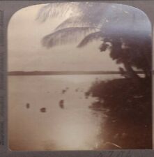 Vtg 1895 Underwood Stereoscope Card The Silver Moon Shone Down And All Was Still picture