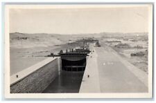 c1920's General Dam Locks Water River View Assouan Egypt RPPC Unposted Postcard picture