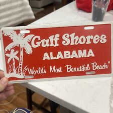 Vintage Metal License Plate Gulf Shores Alabama “Worlds Most Beautiful Beach” picture