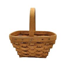 Vintage 1990s Longaberger Hand Woven Small Classic Basket Rectangular picture
