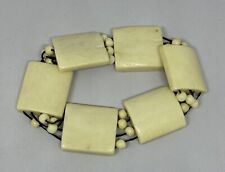 Vintage Alaskan Eskimo Inuit Bone Bracelet Square Pieces 8” Native Art Decor picture