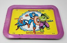 Vintage 1981 Mighty Marvel Super Heroes Folding TV Lap Tray - WELL WORN - RUST picture