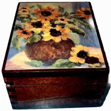 American Sun Flowers Music Box Trinket Box - Plays “Somewhere Out There” Cute picture