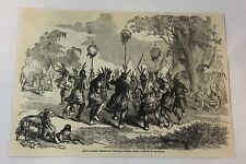 1876 magazine engraving ~ SIOUX INDIANS PERFORMING THE SCALP DANCE picture