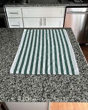 Vintage Green And White Striped Kitchen Hand Towel Cotton Blend 26” Used picture