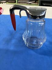 Vintage Glass Syrup Dispenser RED Bakelite BULLET Handle Federal Tool Chicago picture