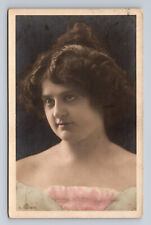 Beautiful Edwardian Woman French Photo Postcard Posted in 1907 Bruselles picture