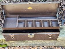 S-K Tools Toolbox Leather Handle Sherman Klove USA Vintage Antique Metal Shelf picture