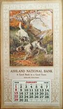 Ashland, WI 1928 Advertising Calendar/12x21 Poster: National Bank, Hunting Dogs picture