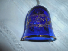 Elegant Cobalt Blue  Bell  W/Gold Trim 7 Inch Tall picture
