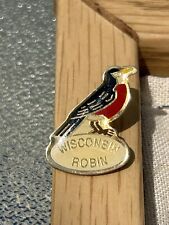 Vintage Wisconsin Robin Pinback Lapel Pin picture