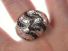 John Hardy Paulu Macan Black Sapphire/Sterling Hammered finish ring picture