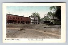 Bristol NH-New Hampshire, Central Square, Advertising, Vintage Postcard picture
