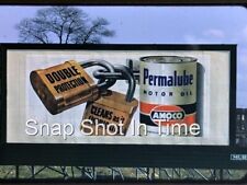 Amoco Permalube Motor Oil 1952 Billboard Sign Advertising Slide 35 mm picture