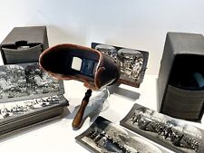 Antique Stereoscope Viewer w/+200 Photos -WWI, Europe, and Australia c1900-1920 picture