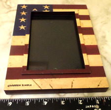 Warren Kimble US Flag Stars & Stripes Picture Frame 4x6 Photo Folk Art Americana picture