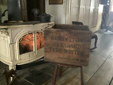 Antique 1904 REMINGTON STANDARD TYPE WRITER  Wooden Crate Advertising Box Sign picture