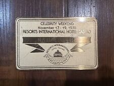 VTG 1978 Resorts International Casino Atlantic City Celebrity Weekend Metal Card picture