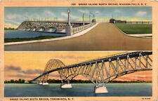 1946 Grand Island North & South Bridges Postcard picture