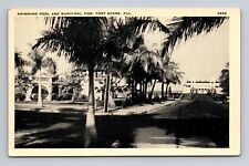 DB Postcard Fort Myers FL Florida Swimming Pool & Municipal Pier picture