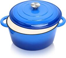 6 Quart Enameled Cast Iron Dutch Oven Pot Stock Pot Use to Marinate, Cook, Bake picture