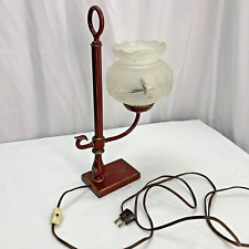 Metal Students Desk Lamp Table Electric Frosted Glass Shade Mid Century Vintage picture