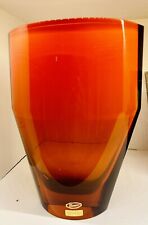 *RARE* Vintage Moser Vase. Beautiful Orange Ombré, Signed By Jiri Suhajek, Czech picture