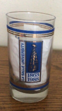 Vintage La Salle University 125th Anniversary Drinking Glass 1863-1988  MUST SEE picture