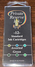 12 Assorted Green Private Reserve Ink Standard Type Fountain Pen Cartridges picture