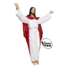 Risen Jesus Statue, Finely Detailed Resin, 16 Inch Tall, Wall Mounting Figurine picture