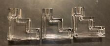 VTG 3 MMA Metropolitan Museum of Art Glass Crystal Candle Holders WILBER ORME picture