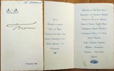 Menu: French 1948 w/Wine List - Vosne Romanee 1928 / Gevrey Chambertain 1926 picture