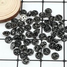 10 Black Metal Pin Backs Lapel Pin Backs Pin Safety Back Brooch Tie Replacement picture