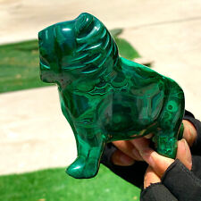467G Natural glossy Malachite Crystal Handcarved lion mineral sample picture