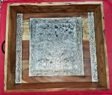 Passport to India Wooden Tray w/ Metallic Accents (18 1/4” x 16”) - AS IS picture