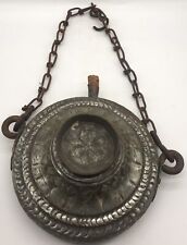 ANTIQUE 1800s ENGLISH METAL WATER BOTTLE/CANTEEN picture