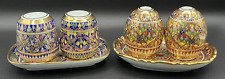 Lot of 2 Thailand Salt and Pepper Shakers with Tray Gold Blue Red Yellow picture