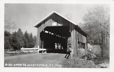 RPPC Northfield Falls Vermont Upper Cox Brook Covered Bridge Photo Postcard E36 picture