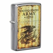Zippo 49315 US Army 1775 Street Chrome Pocket Lighter picture