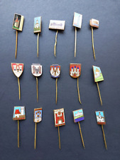 15 Vintage Czechoslovakia Czech Republic Travel Cities Souvenir Stick Pins Badge picture