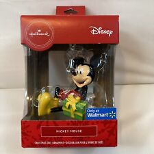 2020 Hallmark Red Box Mickey Mouse Christmas Tree Ornament Sitting With a Gift picture