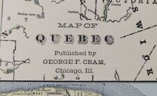 Vintage 1900 QUEBEC CANADA Map 22