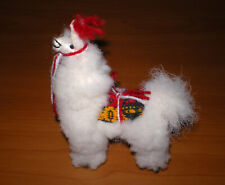 Peruvian Decorative Stuffed Alpaca LLAMA Toy Figure *  REAL Soft White Fur 4.5