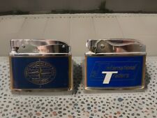 Vintage Flat Advertising Lighters Lot Of 2 Int’l Traders & 1st Nat’l City Bank picture