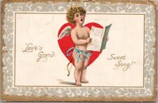 1914 Tuck's VALENTINE'S DAY Postcard Singing Cupid 