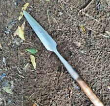 CUSTOM HANDMADE CARBON STEEL VIKING HUNTING SURVIVAL SPEAR WITH LEATHER SHEATH picture