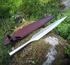 Habdmade forged viking spear head medieval leaf blade spearhead with sheath picture